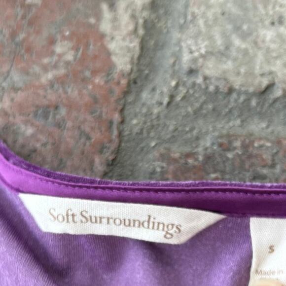 Soft Surroundings Purple Velvet Blouse Button Size S - Picture 4 of 5